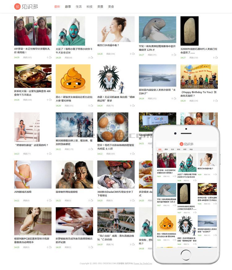 织梦cms阿里百秀见识多最新版网站模板(自适应) 织梦cms阿里百秀见识多最新版网站模板(自适应)