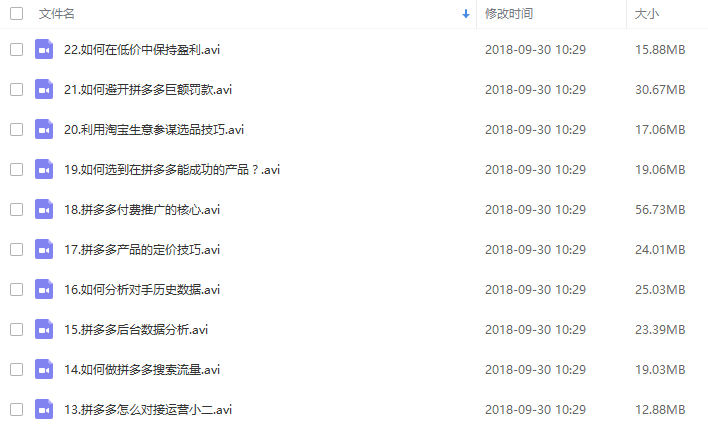 拼多多运营学习讲座火爆运营开店教程(共22课) 拼多多运营学习讲座火爆运营开店教程(共22课)