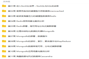 非关系型的数据库NoSQL从入门到精通视频教程 非关系型的数据库NoSQL从入门到精通视频教程