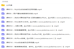 大数据人工智能用户画像解决方案视频教程 大数据人工智能用户画像解决方案视频教程