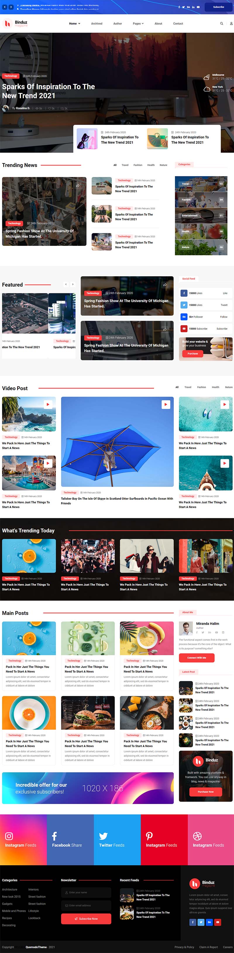 多用途的行业资讯博客网页模板 多用途的行业资讯博客网页模板