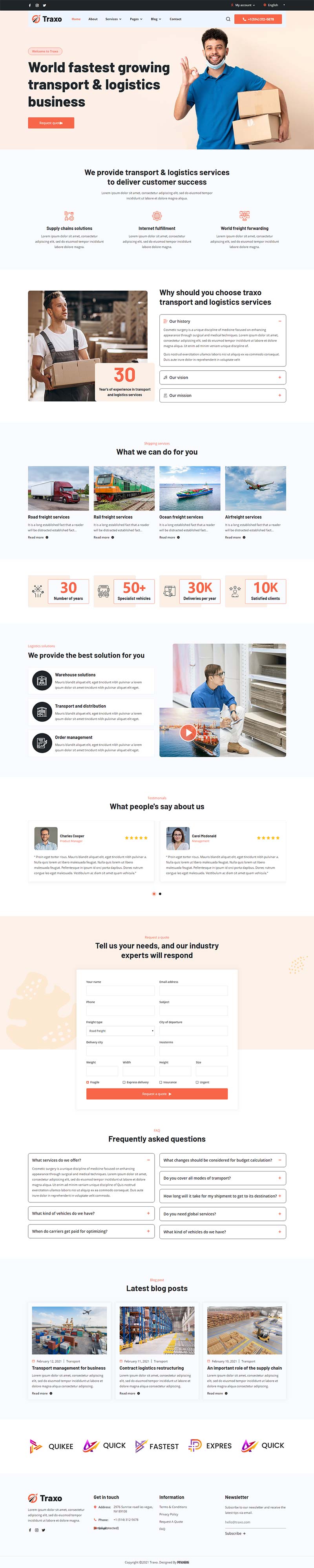 多用途的物流快递公司静态HTML模板 多用途的物流快递公司静态HTML模板