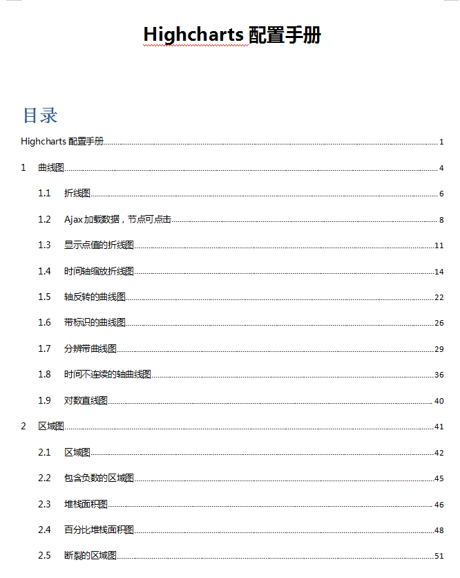 Highcharts配置手册 中文WORD版_前端开发教程 Highcharts配置手册 中文WORD版_前端开发教程