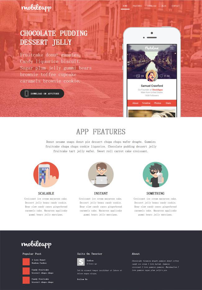 苹果APP软件企业模板,网页模板,素材免费下载